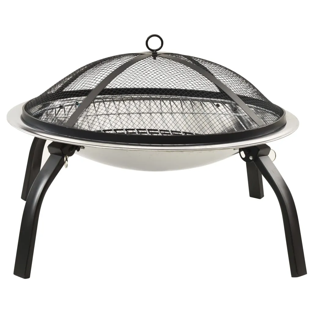 Fire Pit Fireplace for Camping Picnic Firebowl Outdoor with Poker Steel