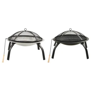 Fire Pit Fireplace for Camping Picnic Firebowl Outdoor with Poker Steel