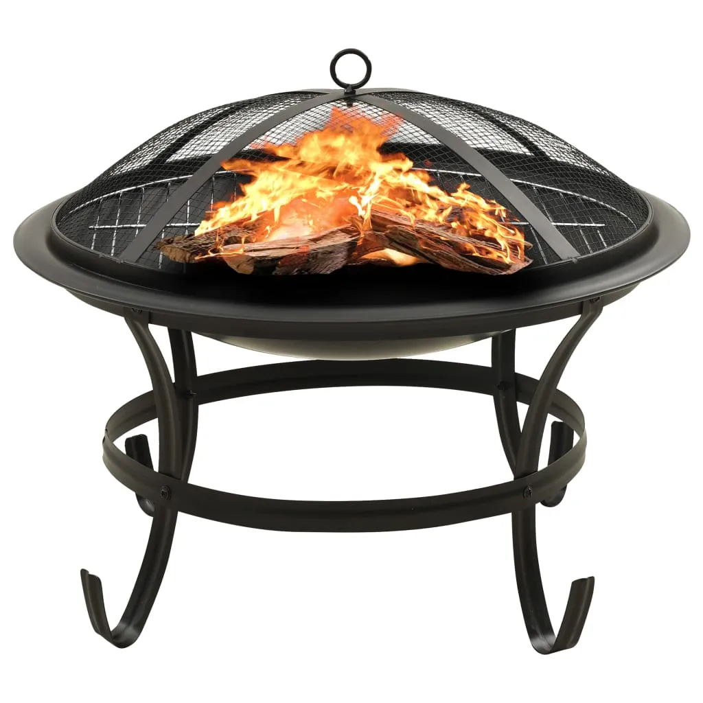 Fire Pit Fireplace for Camping Picnic Firebowl Outdoor with Poker Steel
