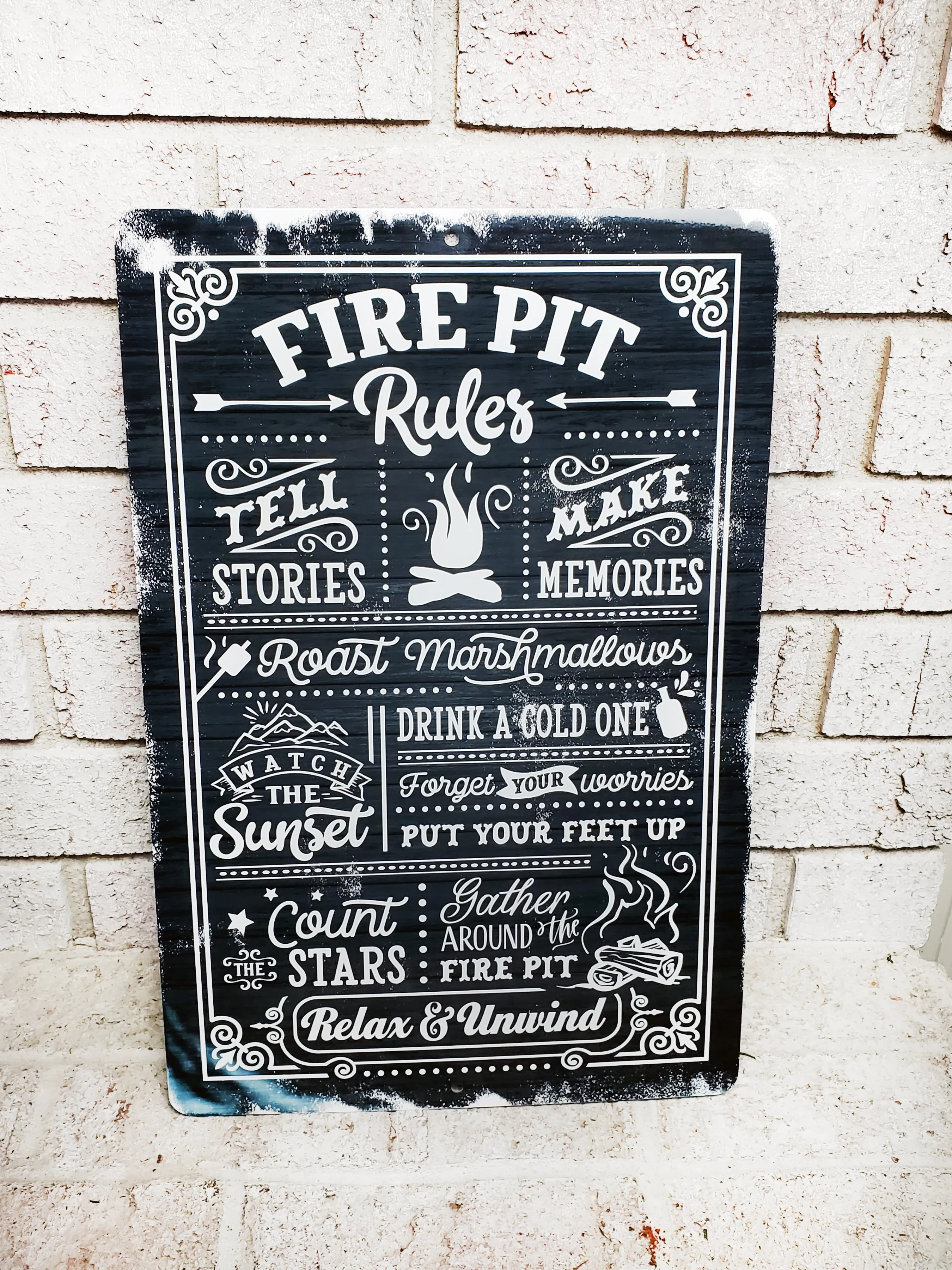 Fire Pit Rules Outdoor Metal Sign, Summer Yard Signs, Indoor/outdoor metal signs, camping decor, Fire Pit decorations, Fire pit sings