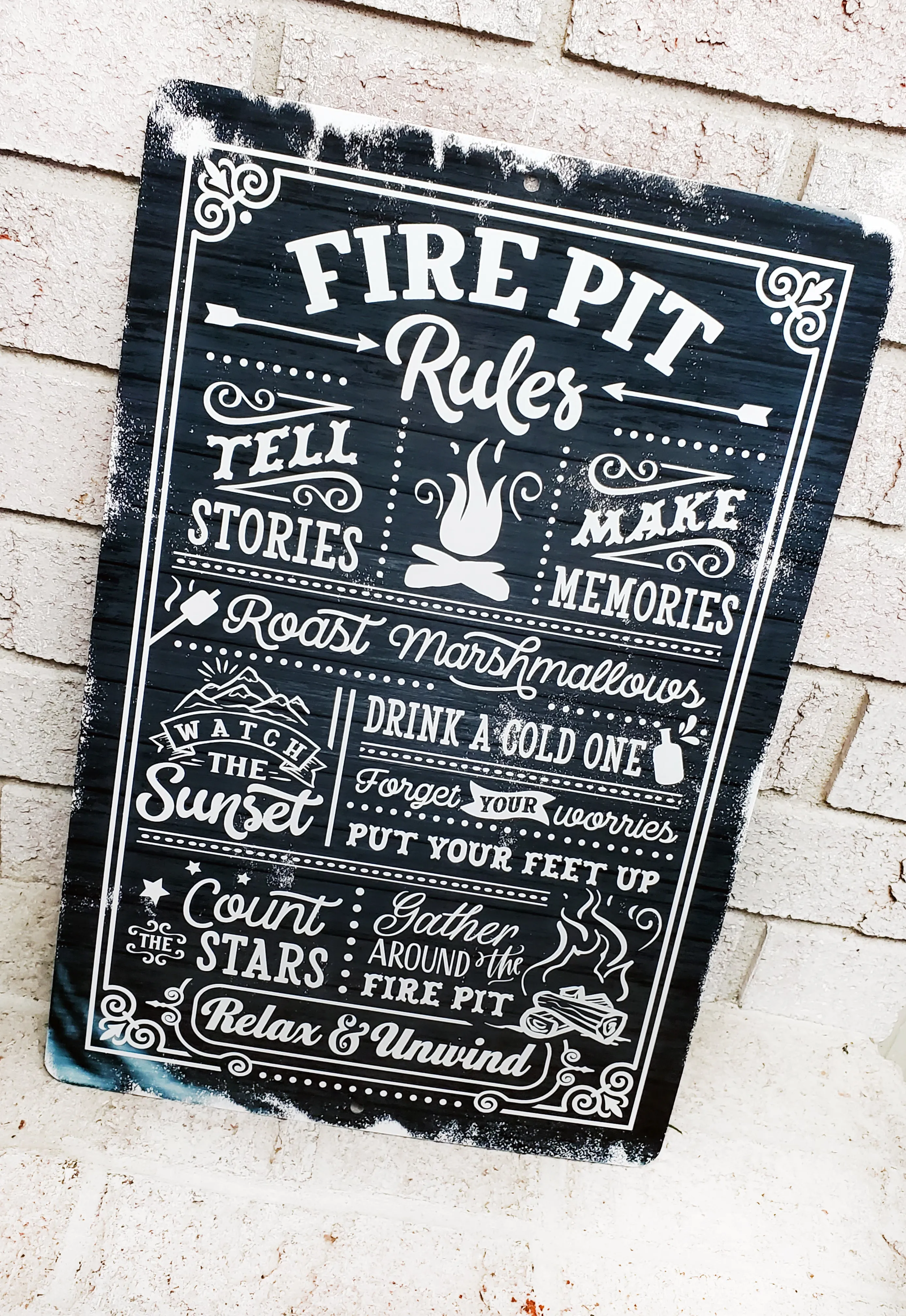 Fire Pit Rules Outdoor Metal Sign, Summer Yard Signs, Indoor/outdoor metal signs, camping decor, Fire Pit decorations, Fire pit sings