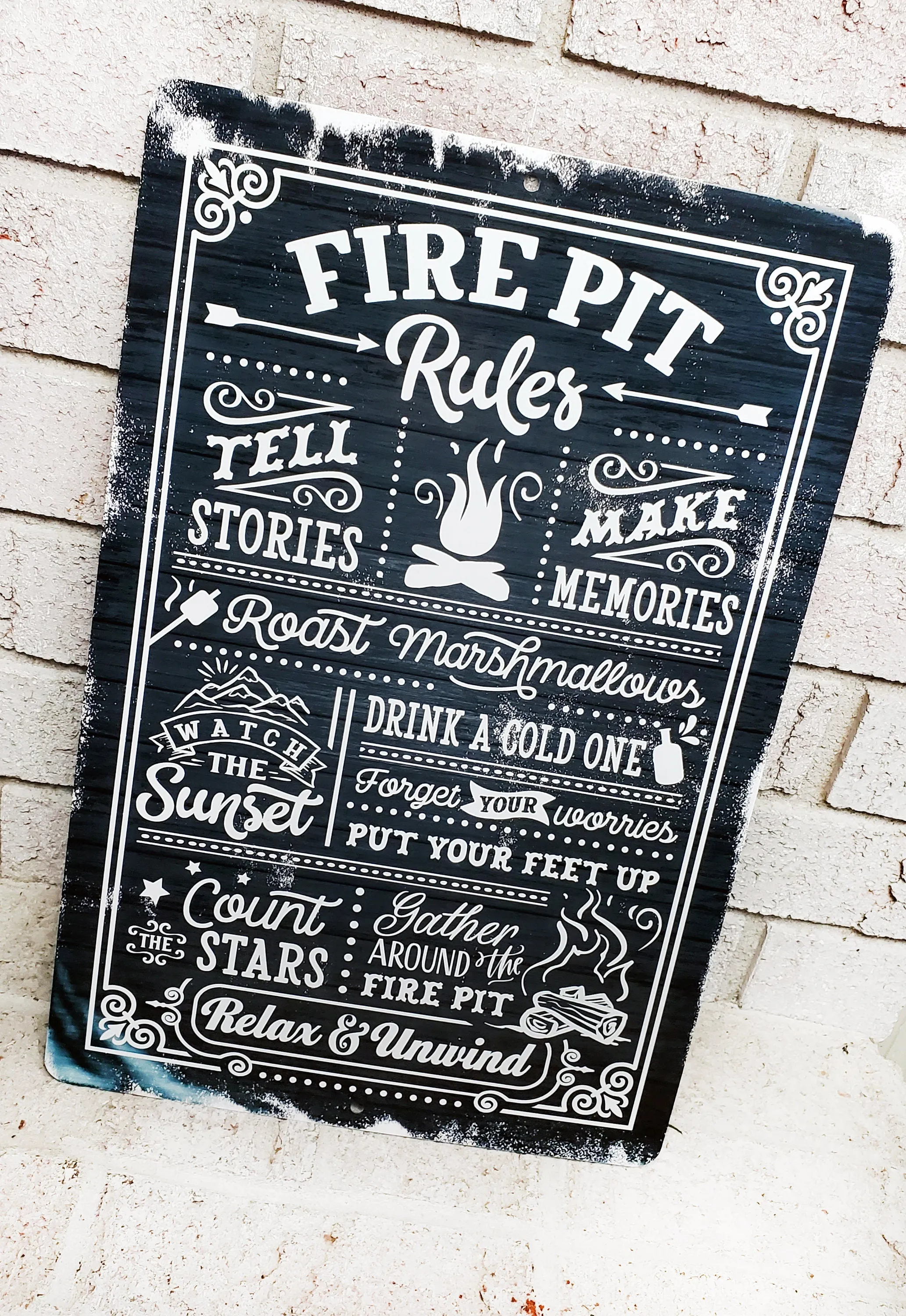 Fire Pit Rules Outdoor Metal Sign, Summer Yard Signs, Indoor/outdoor metal signs, camping decor, Fire Pit decorations, Fire pit sings