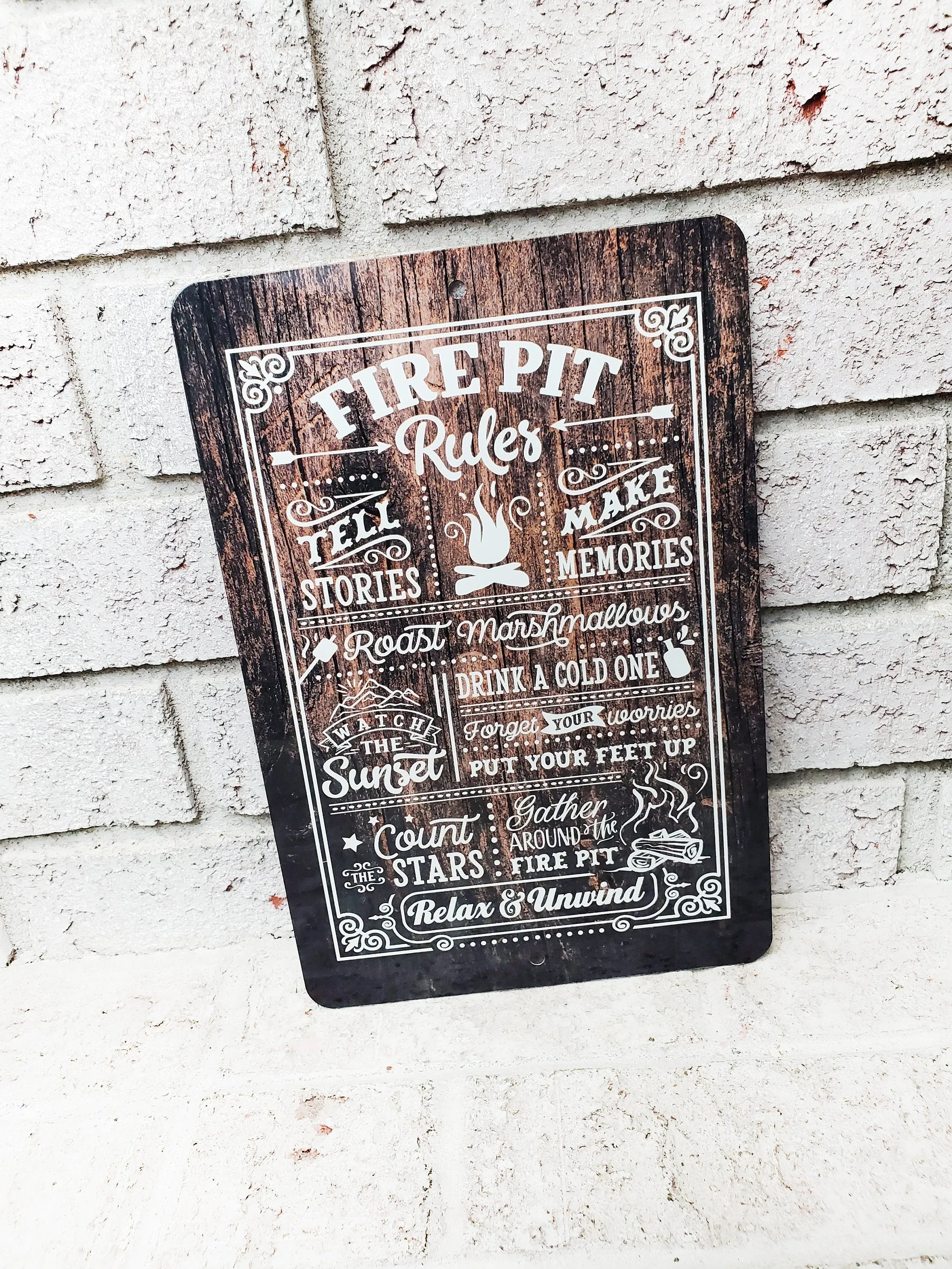 Fire Pit Rules Outdoor Metal Sign, Summer Yard Signs, Indoor/outdoor metal signs, camping decor, Fire Pit decorations, Fire pit sings