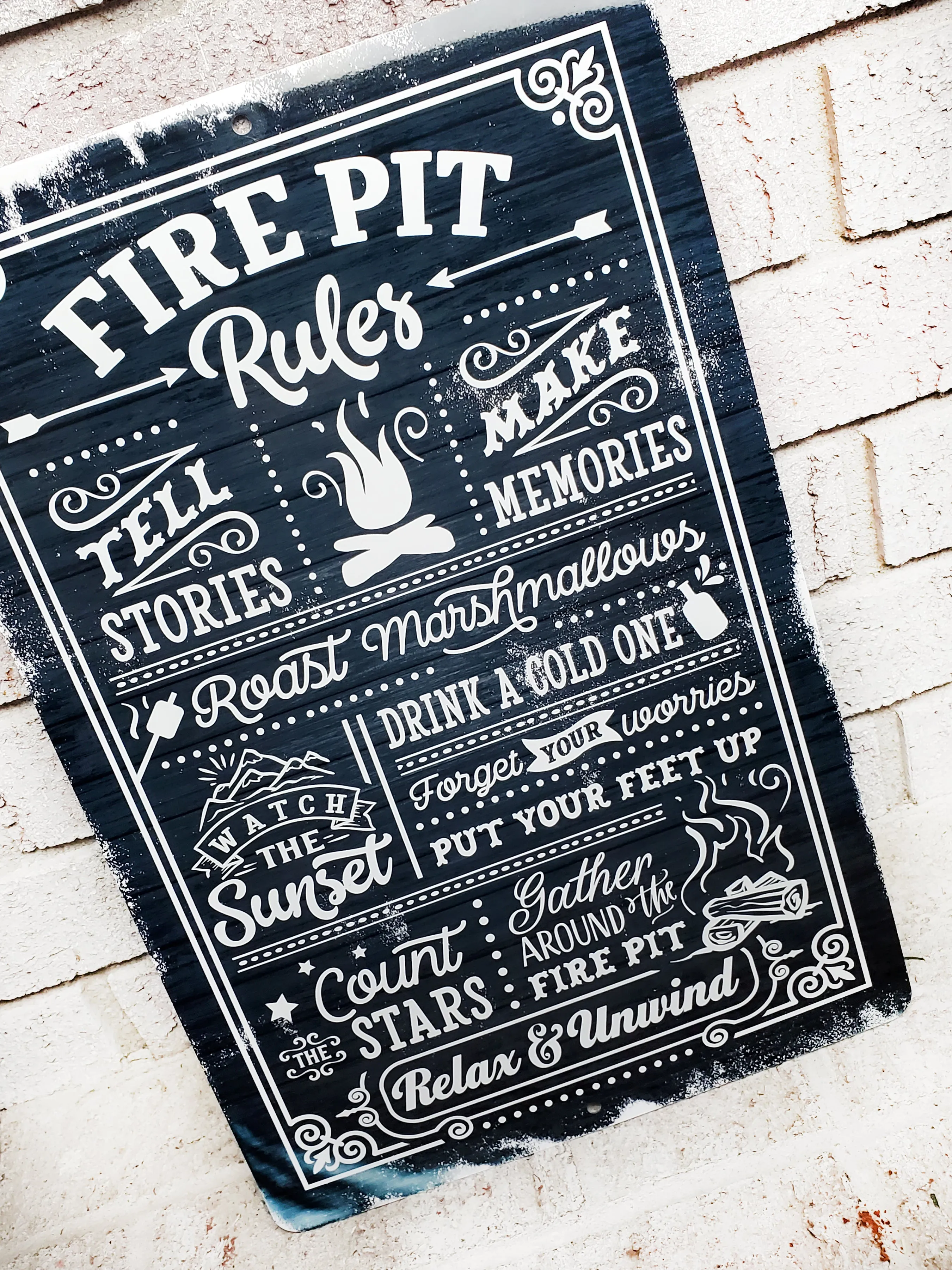 Fire Pit Rules Outdoor Metal Sign, Summer Yard Signs, Indoor/outdoor metal signs, camping decor, Fire Pit decorations, Fire pit sings