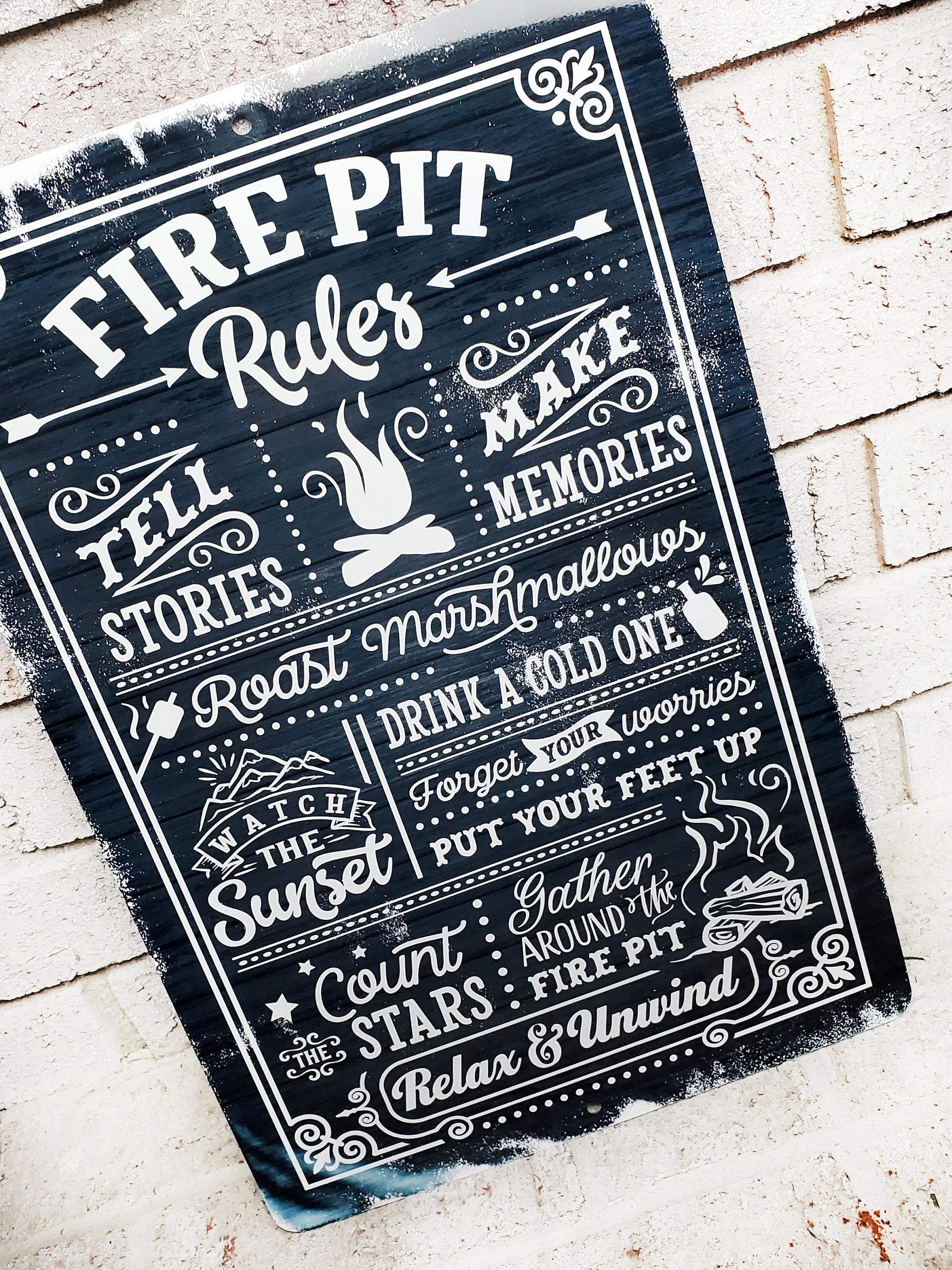 Fire Pit Rules Outdoor Metal Sign, Summer Yard Signs, Indoor/outdoor metal signs, camping decor, Fire Pit decorations, Fire pit sings