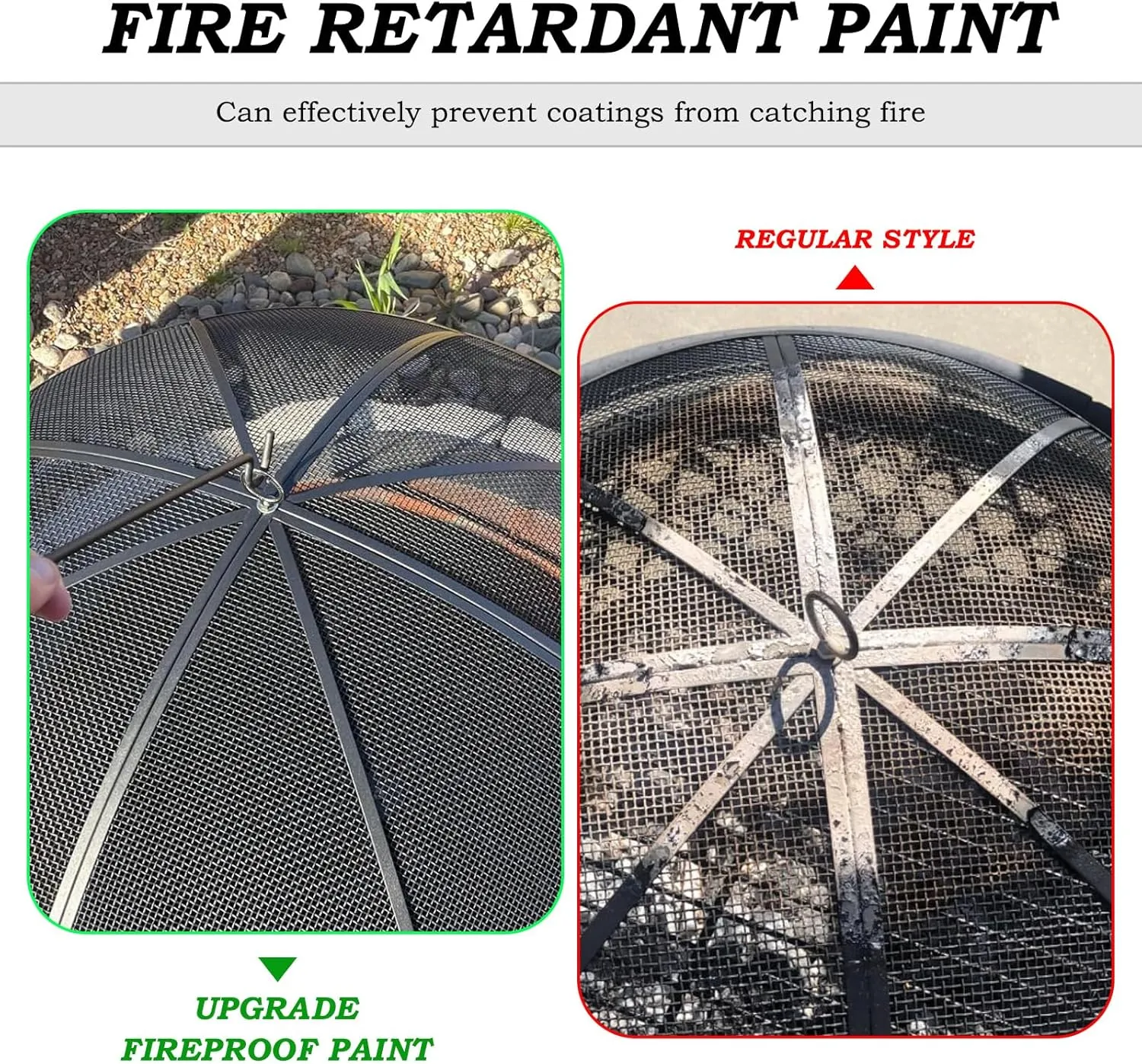 Fire Pit Spark Screen, 36 Inch Diameter Fire Pit Screen with Handle & Poker,Heavy Duty Metal Mesh Fire Pit Screen,Fire Pit Lid for Outdoor/Beach/RV Camping/Backyard