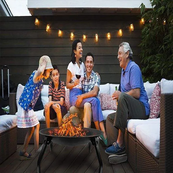 Fire Pits Outdoor BBQ Grill Bowl with Mesh Screen Cover