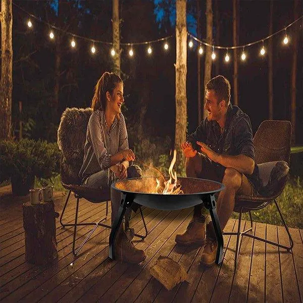 Fire Pits Outdoor BBQ Grill Bowl with Mesh Screen Cover