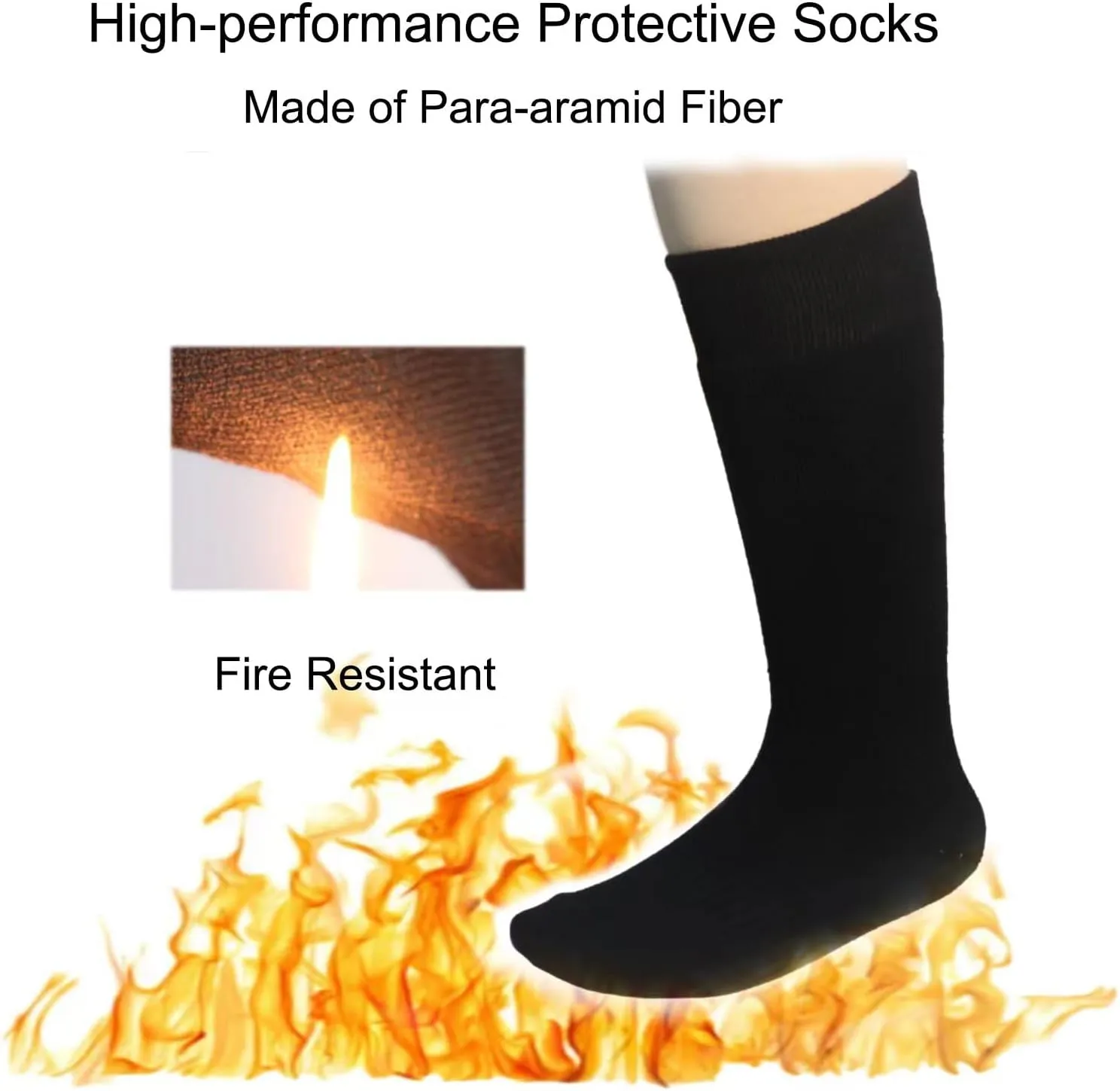 Fire Resistant Socks, Heat & Flame & Fire Proof Welding Socks, Fire Retardant Kevlar-Socks for Welders, Firefighters, Industrial Workers, Auto Racing Military - Welder Gifts for Men Dad