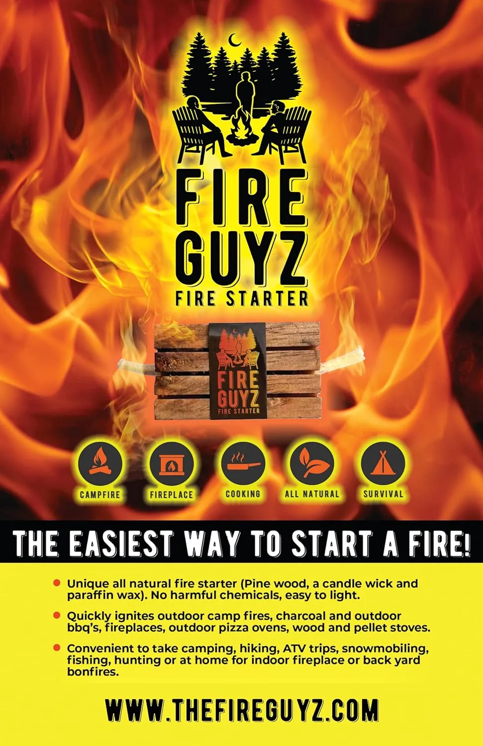 Fire Starter 20ct Campfire Fireplace Cooking All Natural Survival