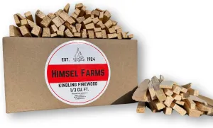 Firewood Kindling, Pine, 7.5in Length x 0.5in Diameter, 1/3 Cu Ft Box, for Indoor or Outdoor Use