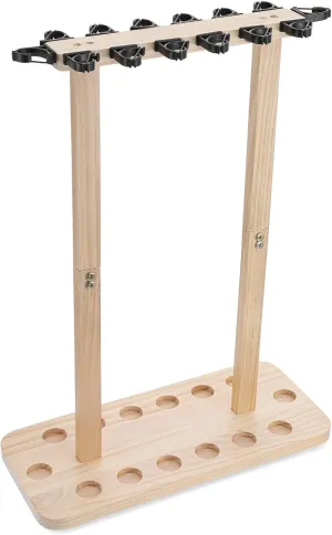 Fishing Rod Storage Racks, 100% Wood Floor Stand Fishing Pole Holders for Garage of 14 Rods or Combos