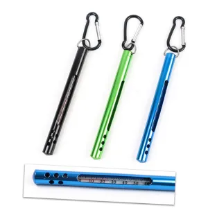 Fishing Thermometer Pencil Type Tool with Carabiner Clip Portable Fahrenheit Celsius Water Measurement for Fly Fishing Stream and Outdoor Activities Blue
