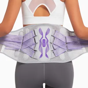 Fit Geno Back Brace for Lower Back Pain Relief: Adjustable Support with Ergonomic Lumbar Pad for Herniated Disc Sciatica and Lumbar Strain - Breathable Design for Women (L/XL)