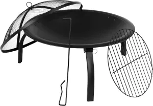 Flash Furniture Chelton 22.5" Foldable Wood Burning Firepit with Mesh Spark Screen and Poker