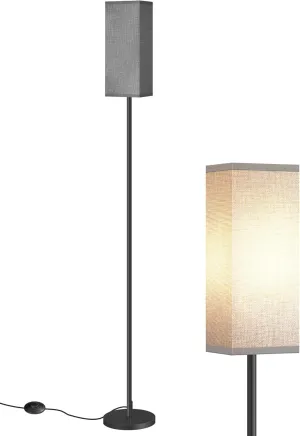 Floor Lamp, Pole Lamp with Foot Switch, Modern Standing Lamp Lampshade, Minimalist Freestanding Lamp (Bulb Not Included), for Living Room, Bedroom Office FCC Listed, Black and Gray H07LD05