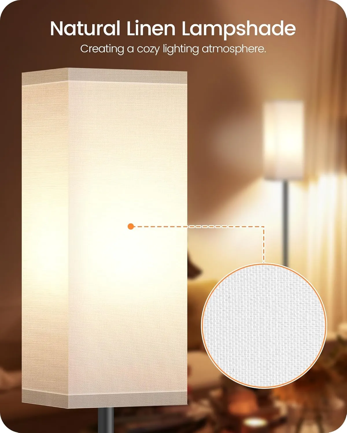 Floor Lamp, Pole Lamp with Foot Switch, Modern Standing Lamp Shade, Minimalist Freestanding Lamp (Bulb Not Included), for Living Room, Bedroom Office FCC Listed, Black and White CW07LD05
