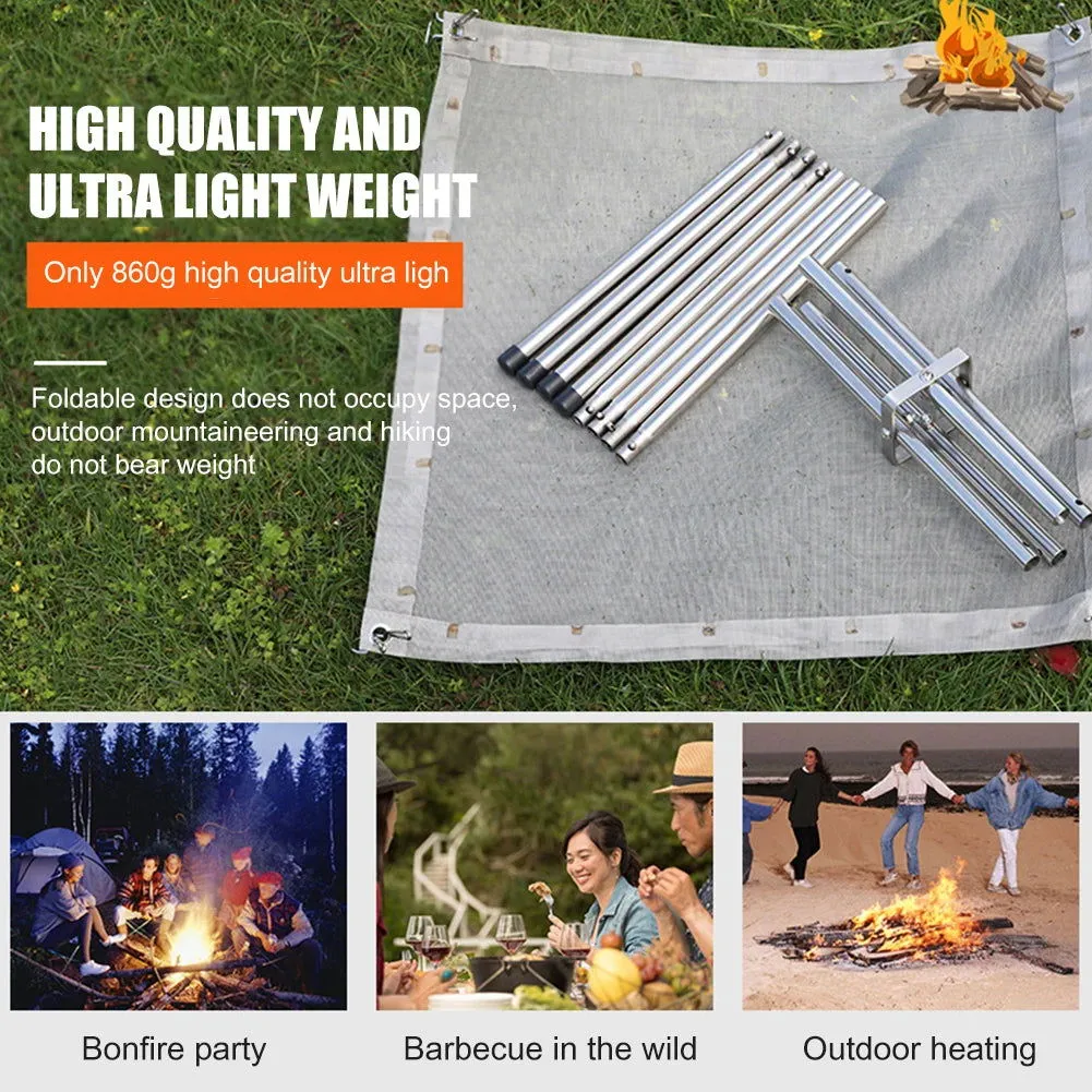 Foldable Stainless Steel Mesh Fire Pit and Wood Stove for Camping and Outdoor Use