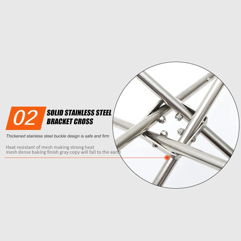 Foldable Stainless Steel Mesh Fire Pit and Wood Stove for Camping and Outdoor Use