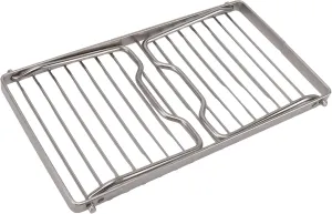 Folding Camping Grate Stainless Steel Adjustable Height Thicker Camp Fire Cooking Racks Draining Backpacking Grill for Outdoor