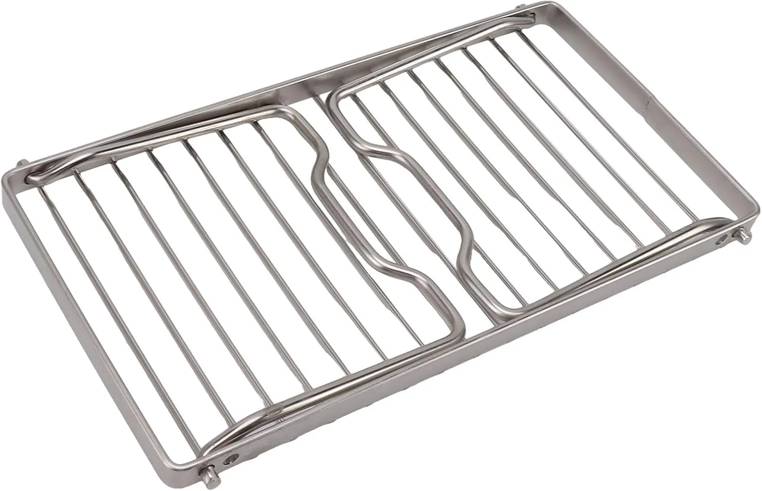 Folding Camping Grate Stainless Steel Adjustable Height Thicker Camp Fire Cooking Racks Draining Backpacking Grill for Outdoor