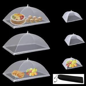 Food Covers for Outside,3 Extra Large 40"X24" and 3 Pack Large 17"X17" Pop-Up Mesh Food Tent Food Cover for Outside BBQ Camping Picnic Party Accessories -Food Nets for Outdoors