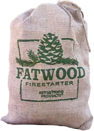 For Betterwood Products Fatwood Firestarter 10 Pound Burlap Bag