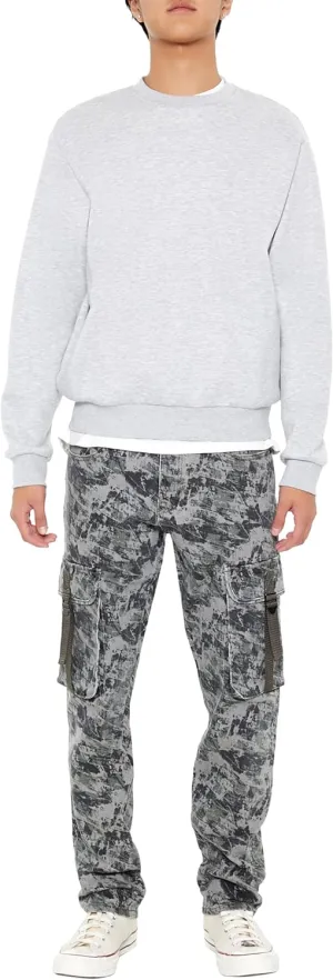 Forever 21 Men's Camo Drawstring Cargo Pants, Taupe/Multi