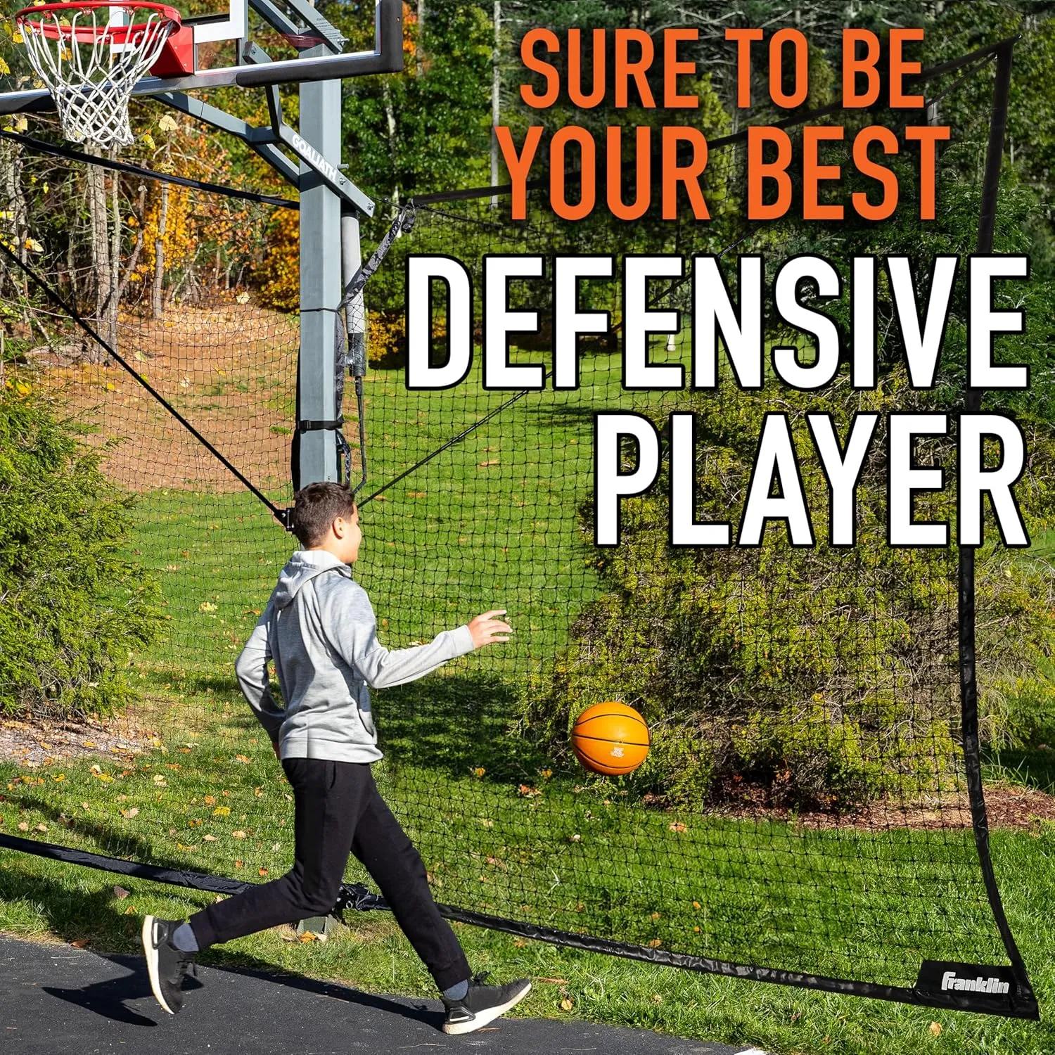 Franklin Sports XL Defender Pro Basketball Rebounder Nets – Rebounding Net for Outdoor   Driveway Basketball Hoops