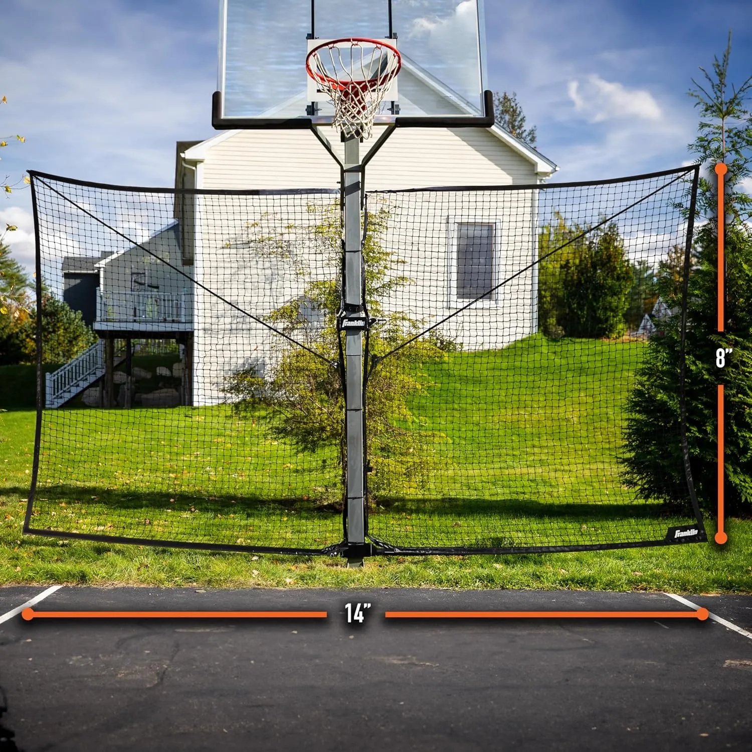 Franklin Sports XL Defender Pro Basketball Rebounder Nets – Rebounding Net for Outdoor   Driveway Basketball Hoops