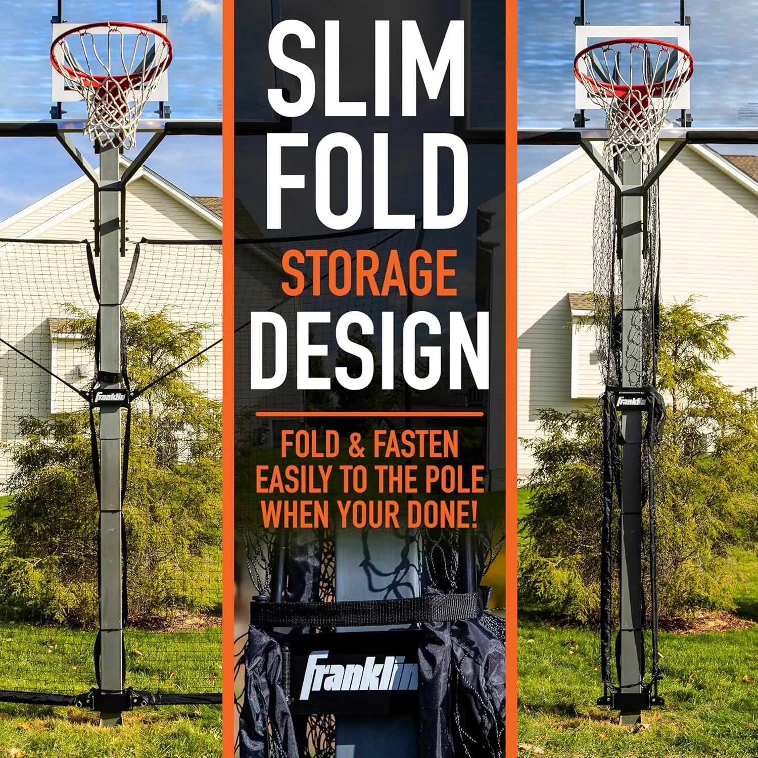 Franklin Sports XL Defender Pro Basketball Rebounder Nets – Rebounding Net for Outdoor   Driveway Basketball Hoops