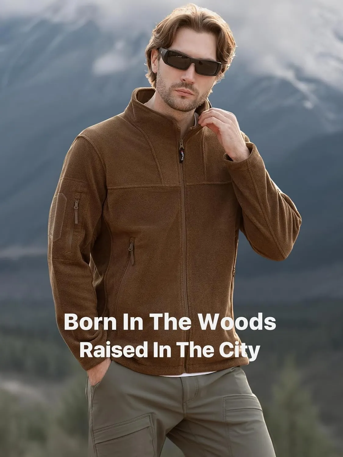 FREE SOLDIER Men's Tactical Fleece Jacket Full Zip Up Light Spring Jackets lightweight Military Coats For Outdoor