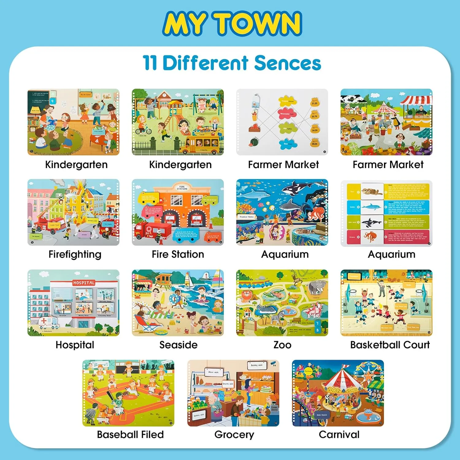 Freebear Busy Book for Toddlers Preschool Learning Activities Resources Autism Sensory Montessori Toys for 2-3 Year Old,Travel Toys, Gifts for Girls and Boys 4 5 6 Years (Human World)