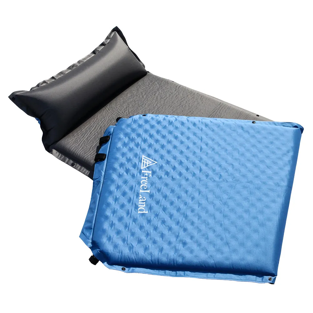 FreeLand Camping Sleeping Pad Self Inflating with Attached Pillow, Lightweight, Large