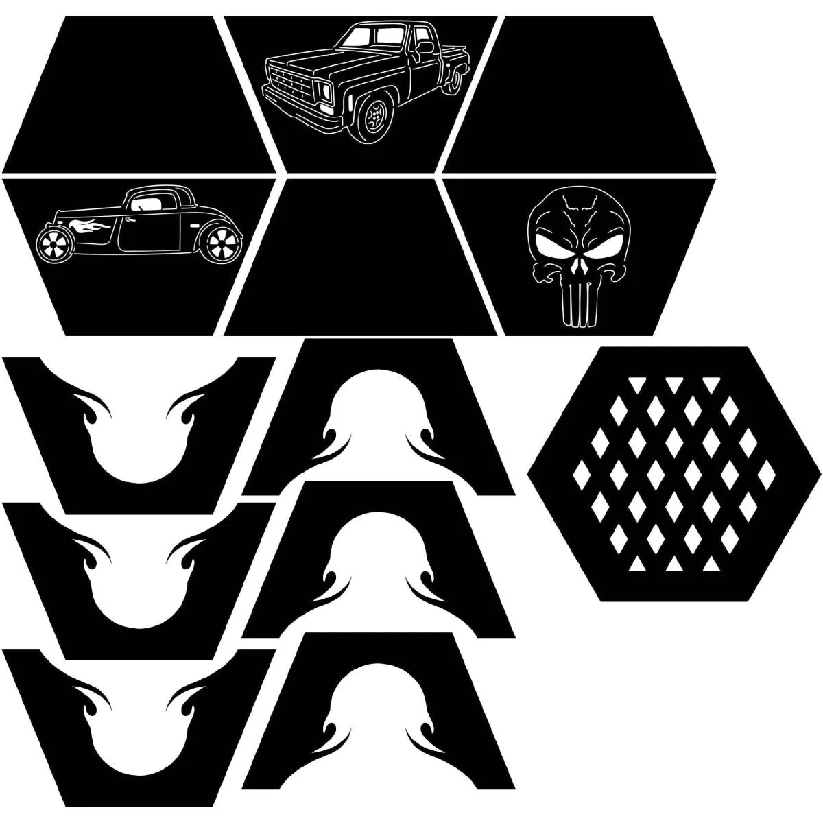 Funky Hexagon Fire Pit DXF for CNC | Illustrated Truck Art