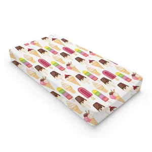 Funny Ice Cream and Popsicles Baby Changing Pad Covers for Baby Boy Girl 32x16 Colorful Boho Summer Beach Unisex Fitted Change Table Pad Sheets Soft Breathable Cradle & Bassinet Bed Sheets