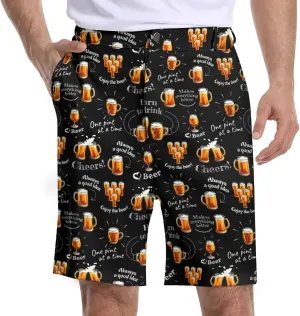 Funny Men's Golf Shorts Fun Work Polo Dress Short for Men Lightweight Quick Dry Multi-Pocket