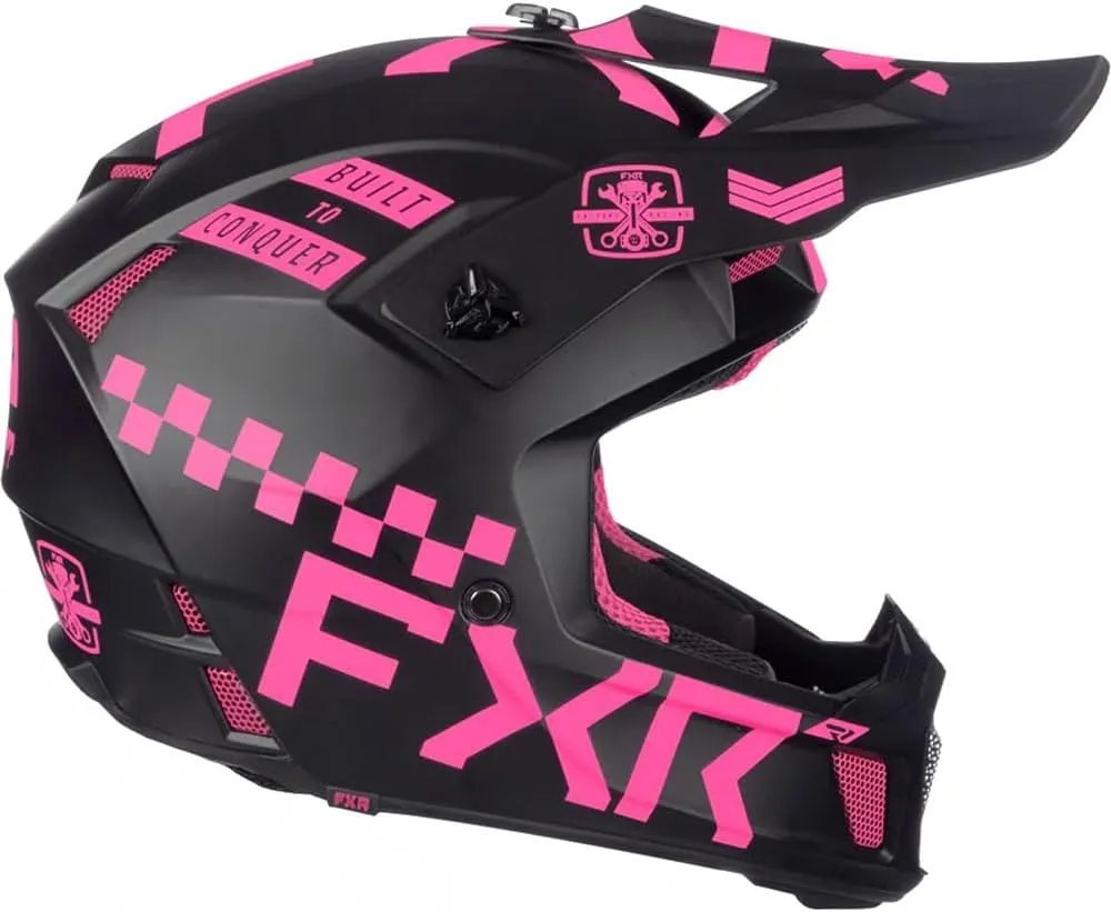 FXR Clutch Gladiator Helmet Open Face Ventilated Optional Winter Kit Pink FMVSS 218 - X-Large
