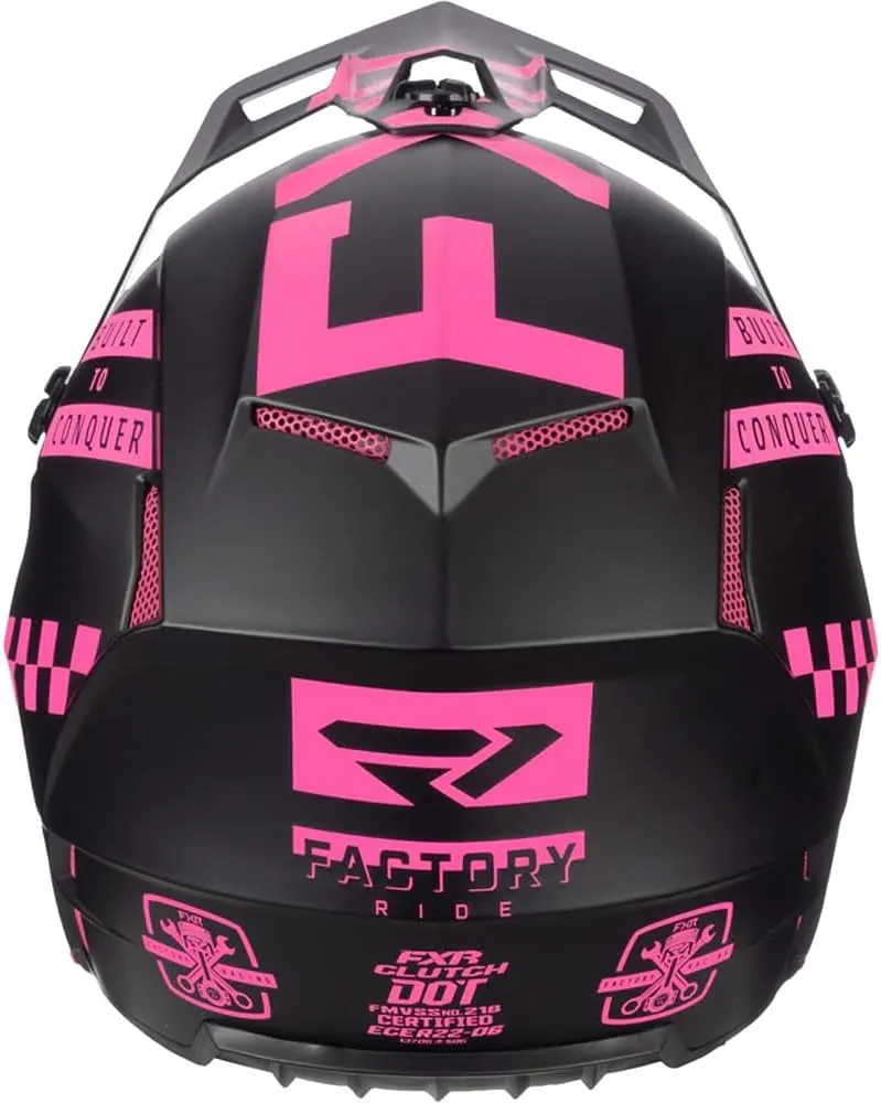 FXR Clutch Gladiator Helmet Open Face Ventilated Optional Winter Kit Pink FMVSS 218 - X-Small
