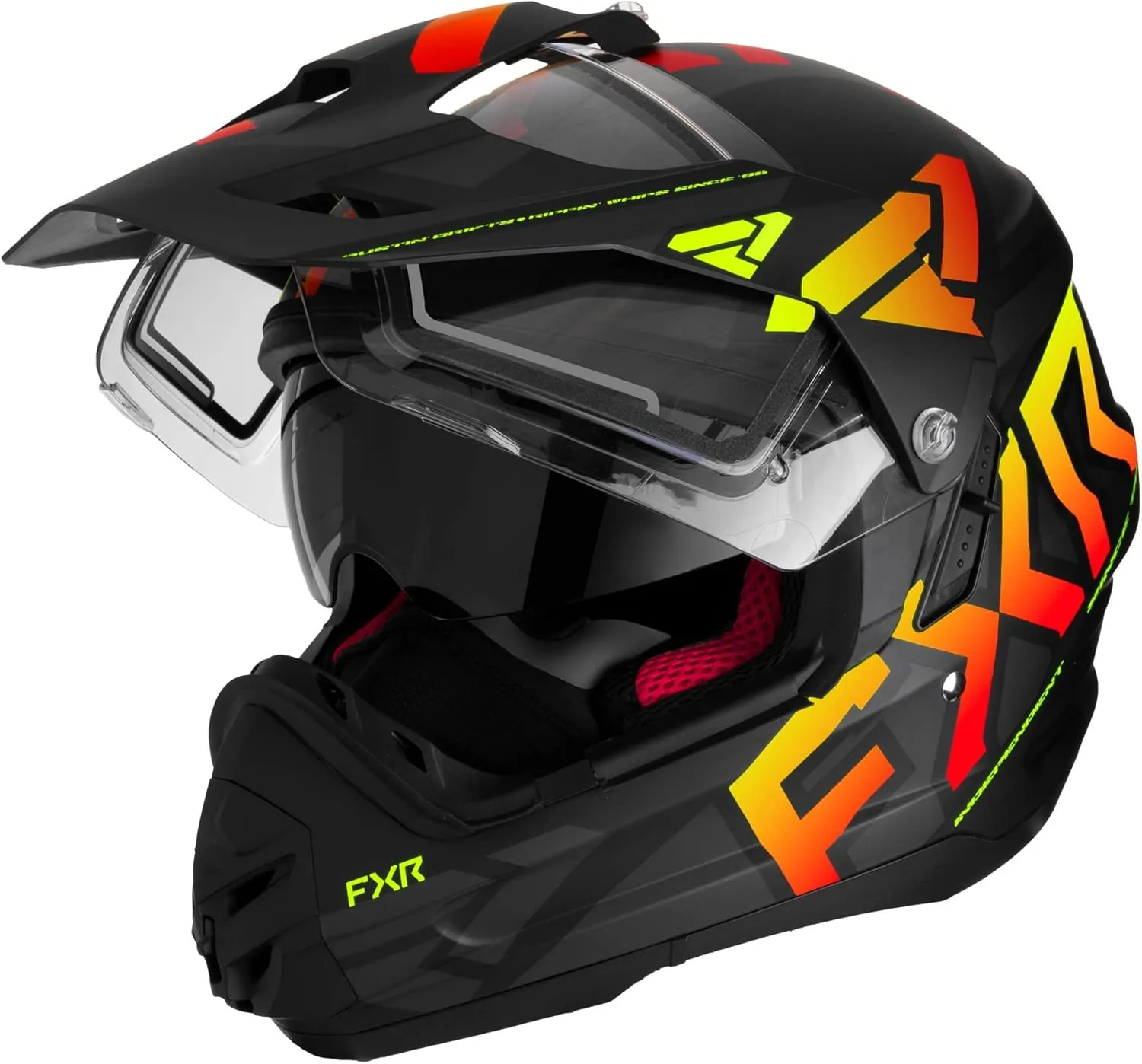 FXR Torque X Team Snowmobile Helmet Electric Shield Sun Shade QRS Ignition - Medium - FMVSS 218