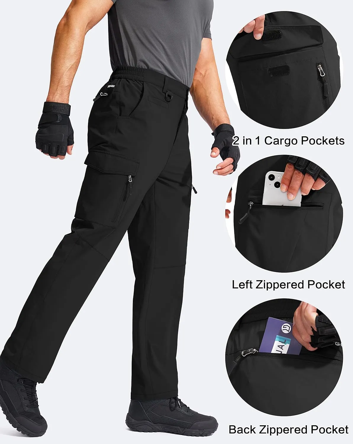 G Gradual Men's Hiking Cargo Pants Water Resistant Quick Dry Lightweight Outdoor Tactical Pants for Men with Multi Pocket