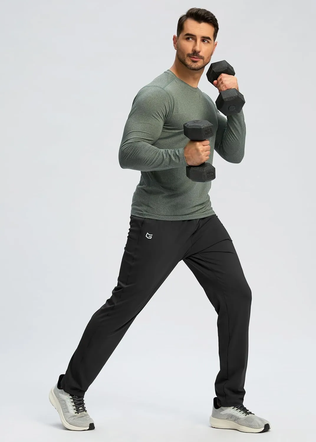 G Gradual Men's Sweatpants with Zipper Pocket Workout Athletic Track Pants Stretch Tapered Joggers for Gym Running Jogging