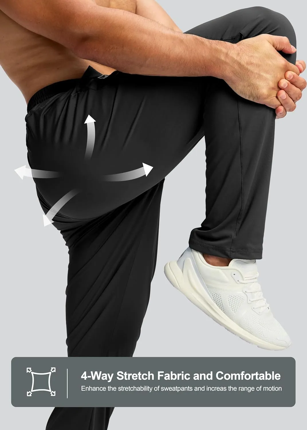 G Gradual Men's Sweatpants with Zipper Pocket Workout Athletic Track Pants Stretch Tapered Joggers for Gym Running Jogging