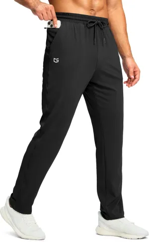 G Gradual Men's Sweatpants with Zipper Pocket Workout Athletic Track Pants Stretch Tapered Joggers for Gym Running Jogging