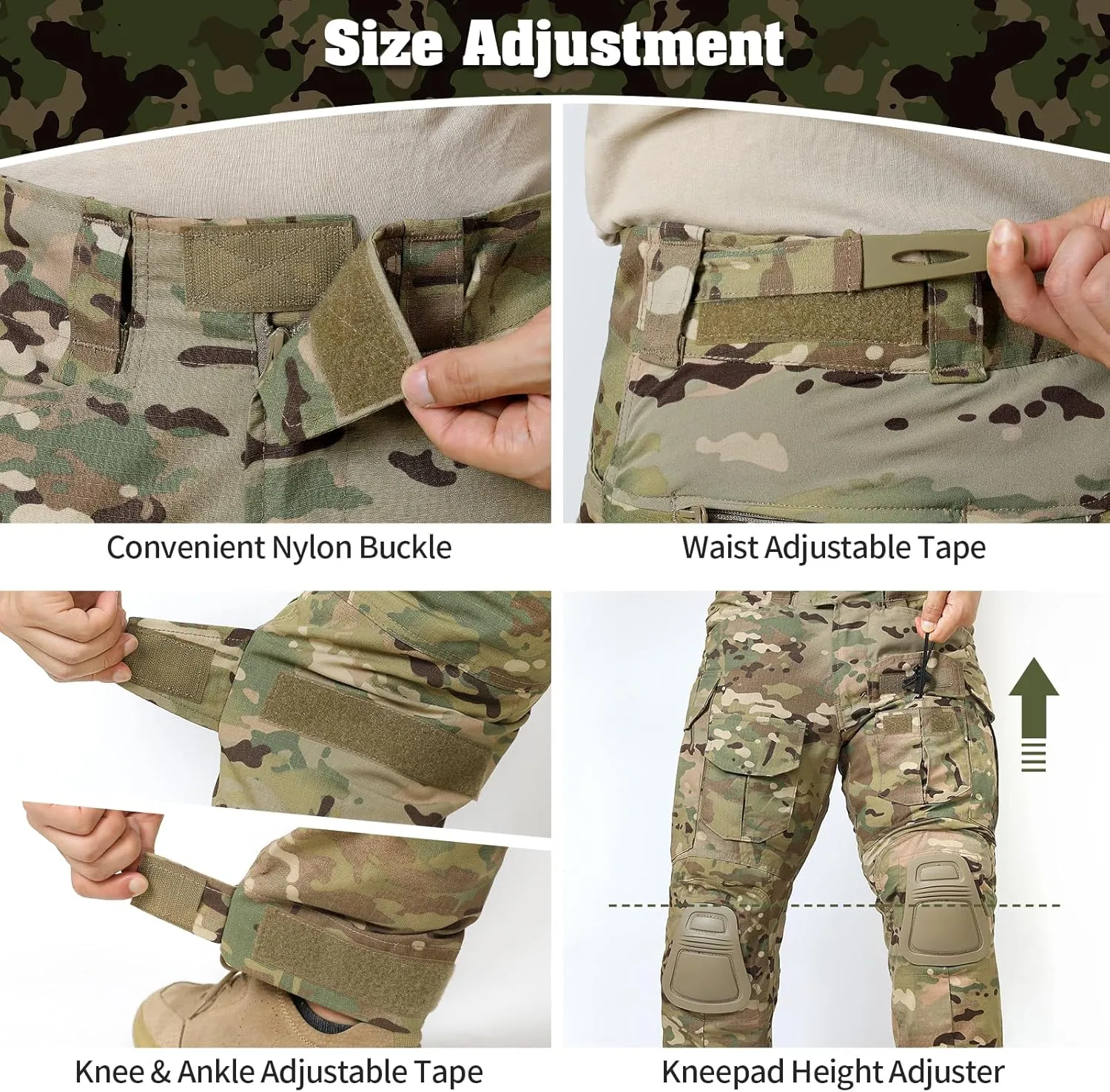 G3 Combat Pant, Men's Military Tactical Camouflage Clothing, Multi-Pocket Rip-Stop Hunting Hiking Paintball