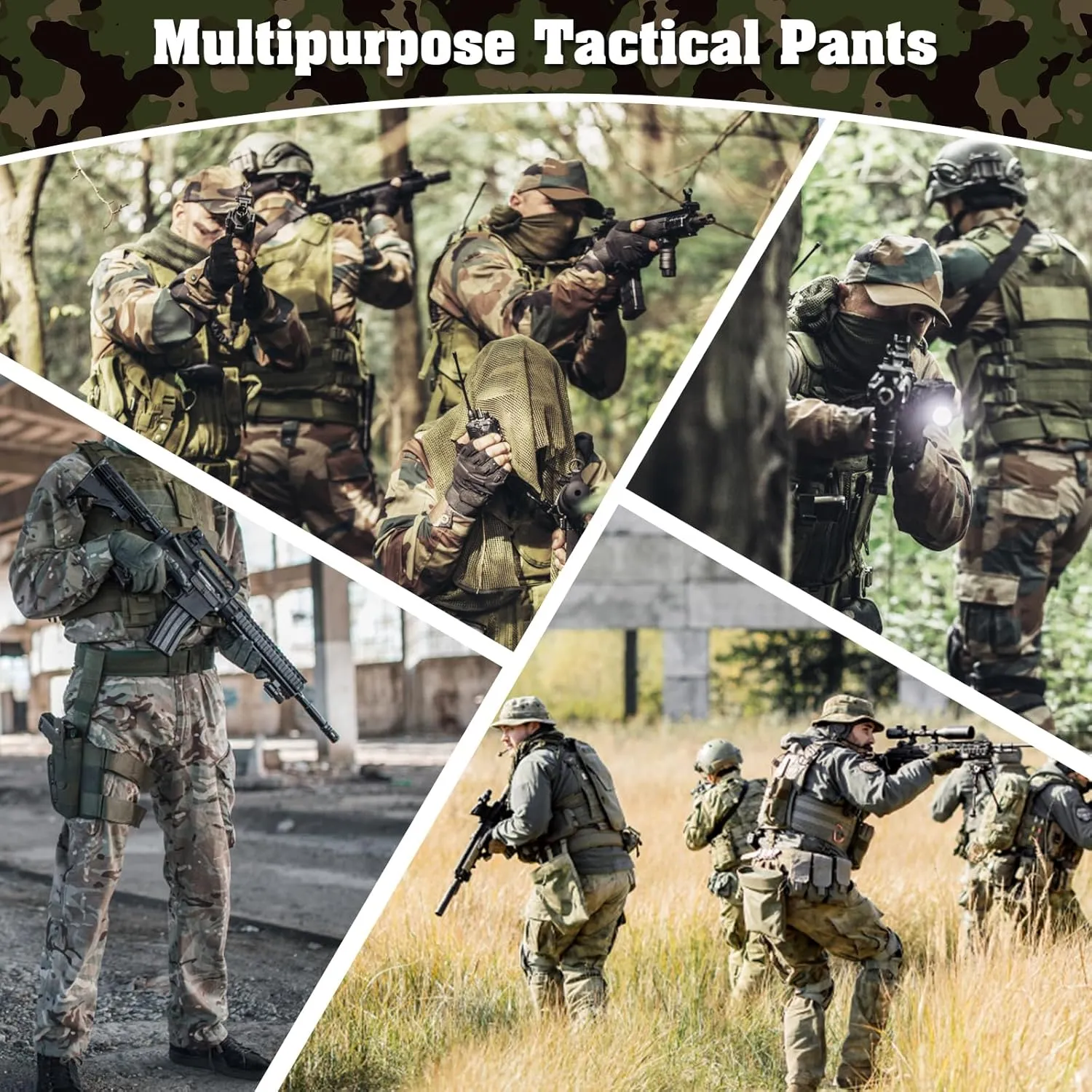 G3 Combat Pant, Men's Military Tactical Camouflage Clothing, Multi-Pocket Rip-Stop Hunting Hiking Paintball