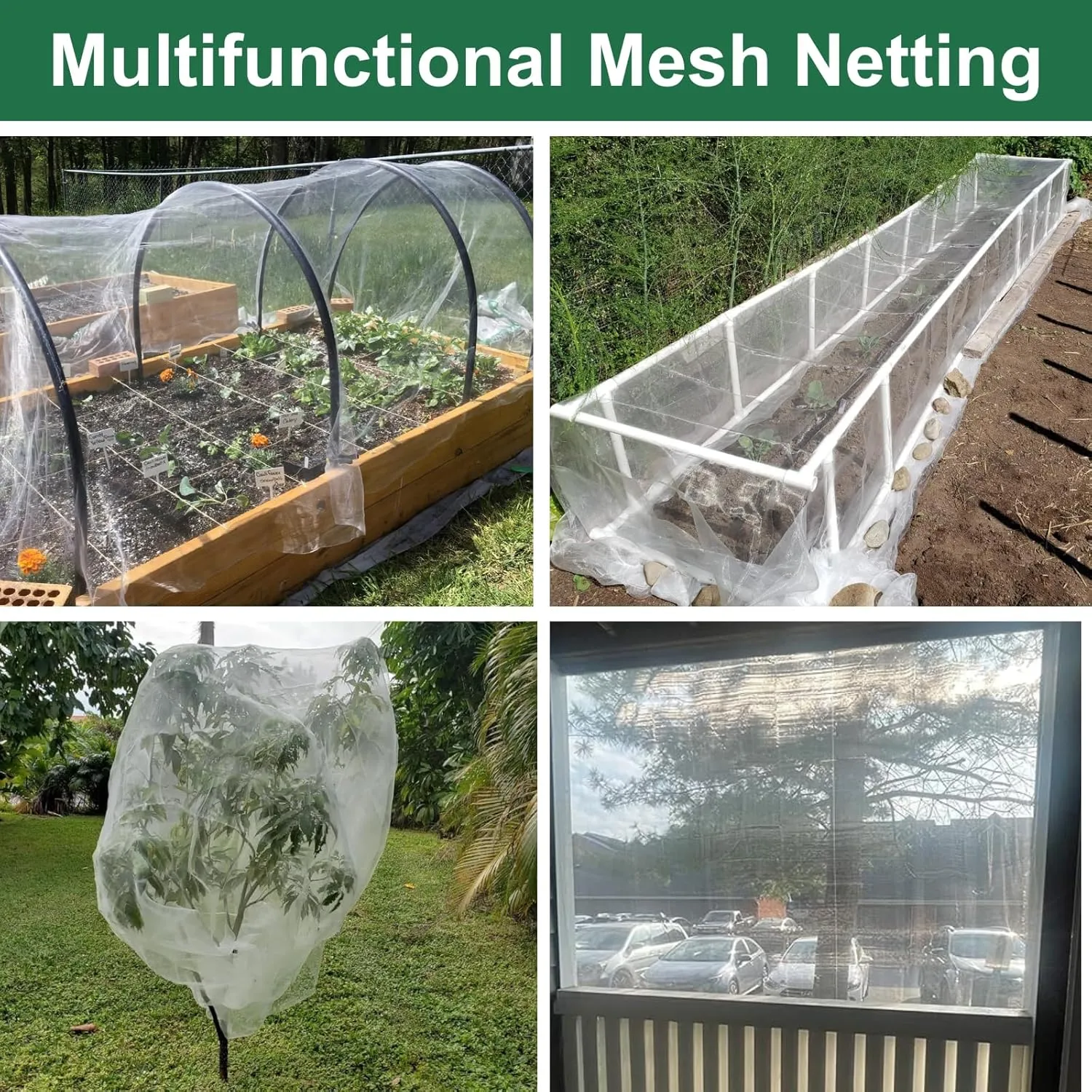 Garden Netting Pest Barrier, 10 ft x 33 ft Ultra Fine Mesh Mosquito Net Cicada Bird Bug Insect Netting for Raised Garden Bed Greenhouse, Plant Row Cover for Protect Vegetables Fruits Flowers Trees
