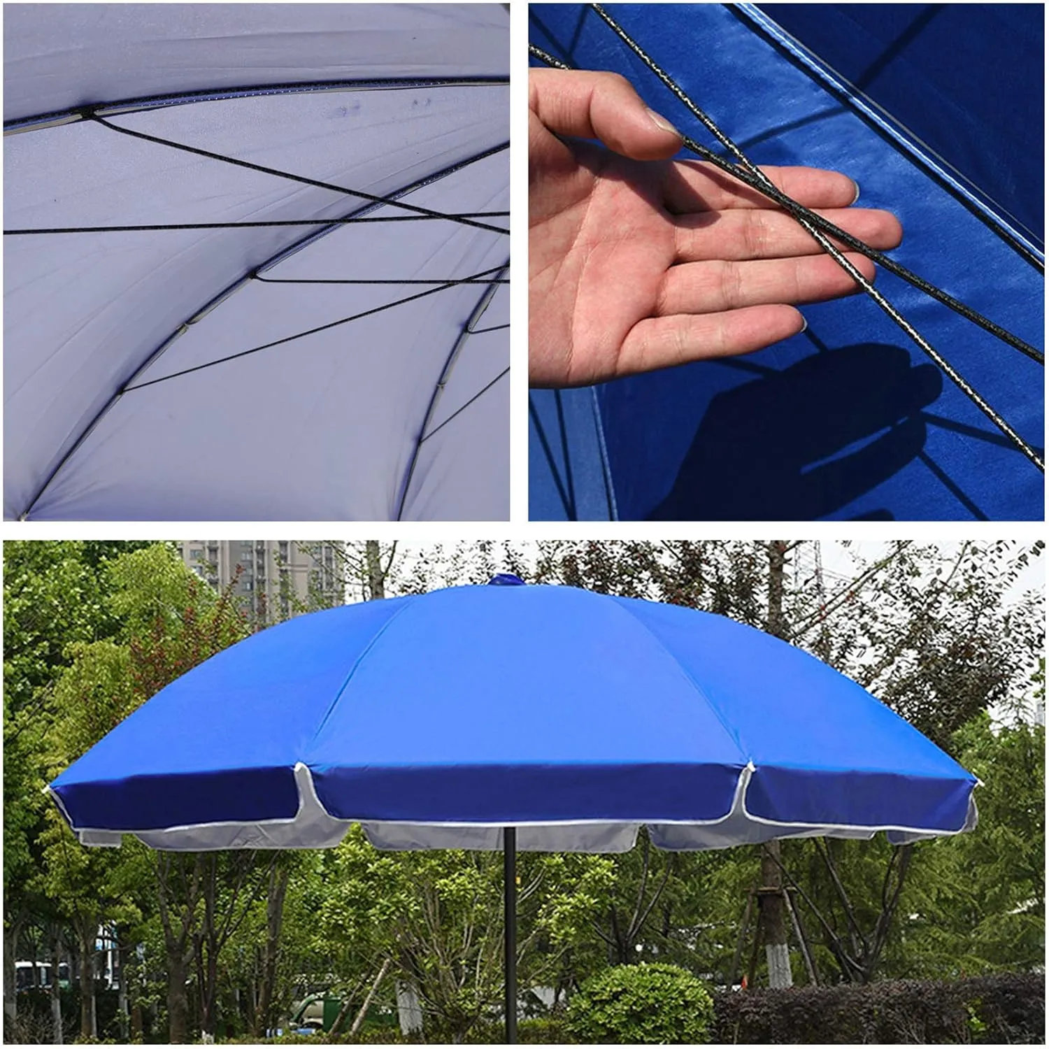 Garden Parasol Umbrella Outdoor, Tiltable Sunshade, Sun Protection And Protection, For Outdoor Spaces Such As Terrace Beach Garden Market, Round 200cm, 240cm, 280cm