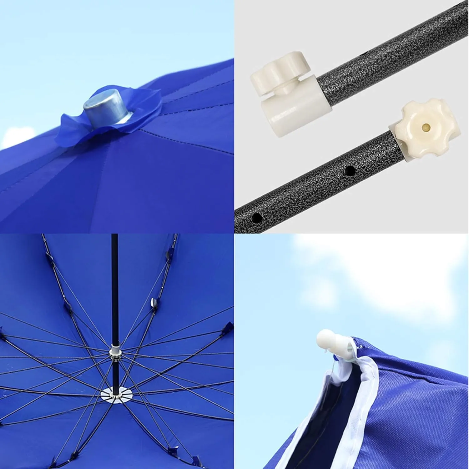 Garden Parasol Umbrella Outdoor, Tiltable Sunshade, Sun Protection And Protection, For Outdoor Spaces Such As Terrace Beach Garden Market, Round 200cm, 240cm, 280cm