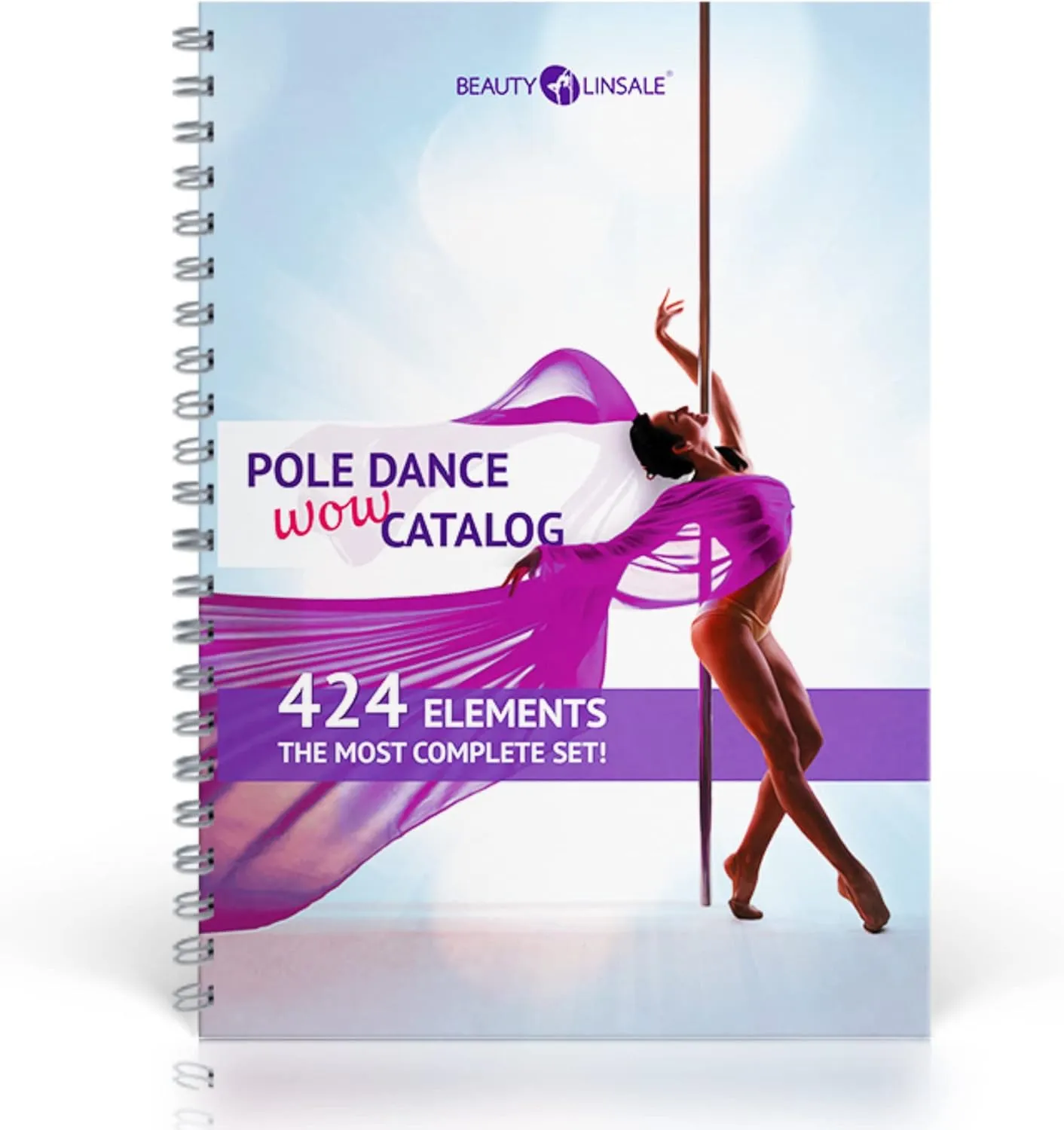 Generic 2023 Pole Dance Planner | 424 Moves WOW Catalog | A5 Notebook (6.5 x 8.7 in) for Beginners & Advanced Pole Dancers